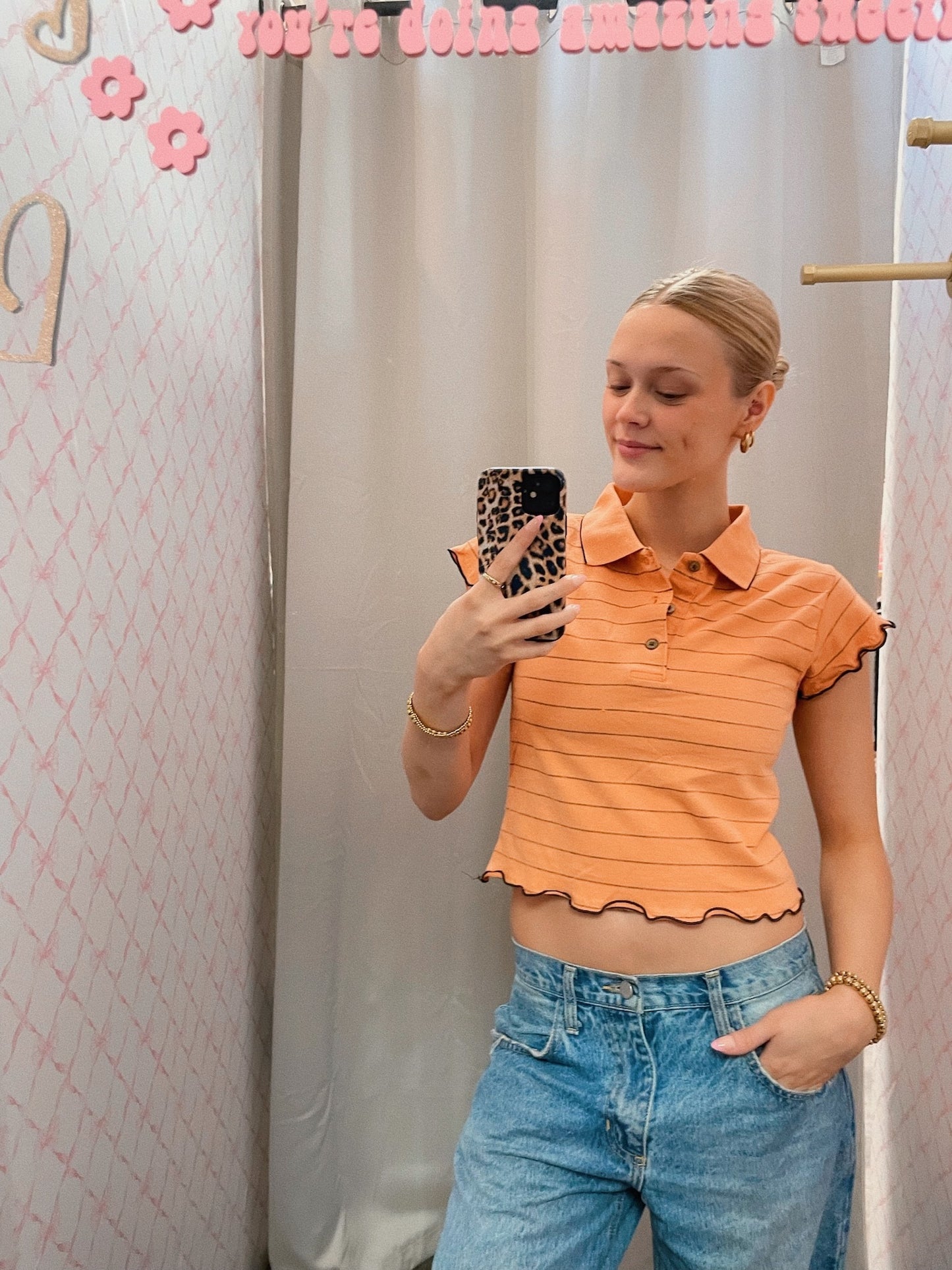Orange Polo Style Vintage Tee