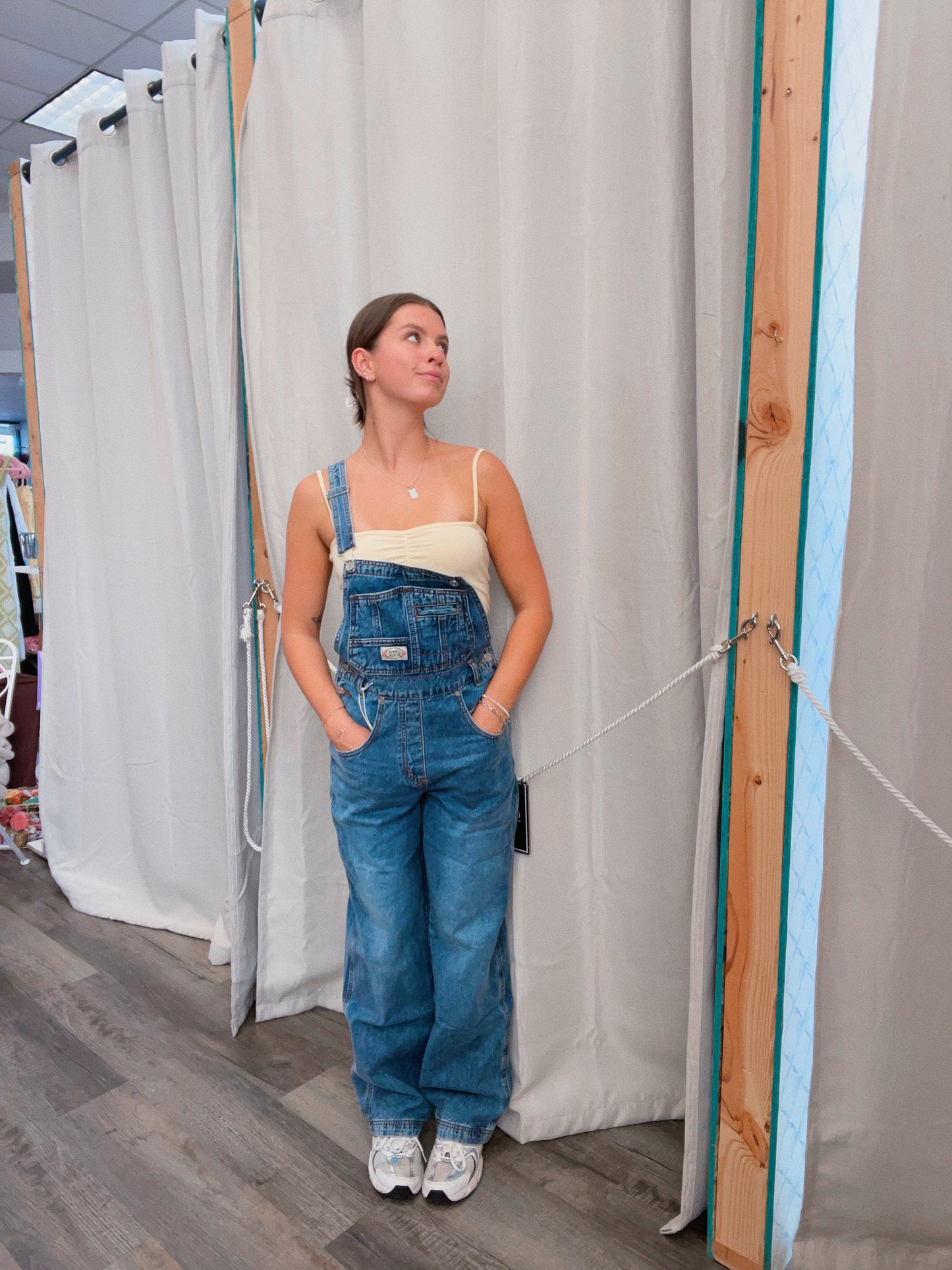 Medium Wash 90's Denim Twill Overalls