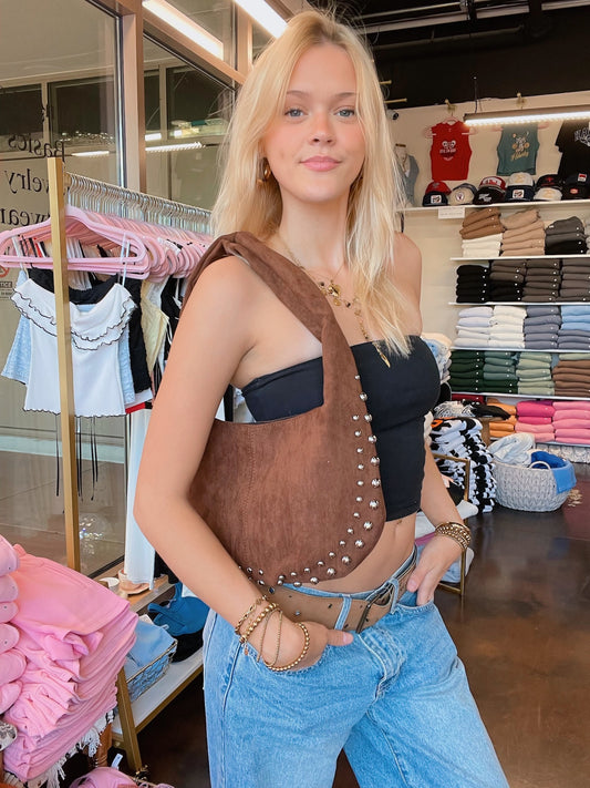 Studded Velvet Bag