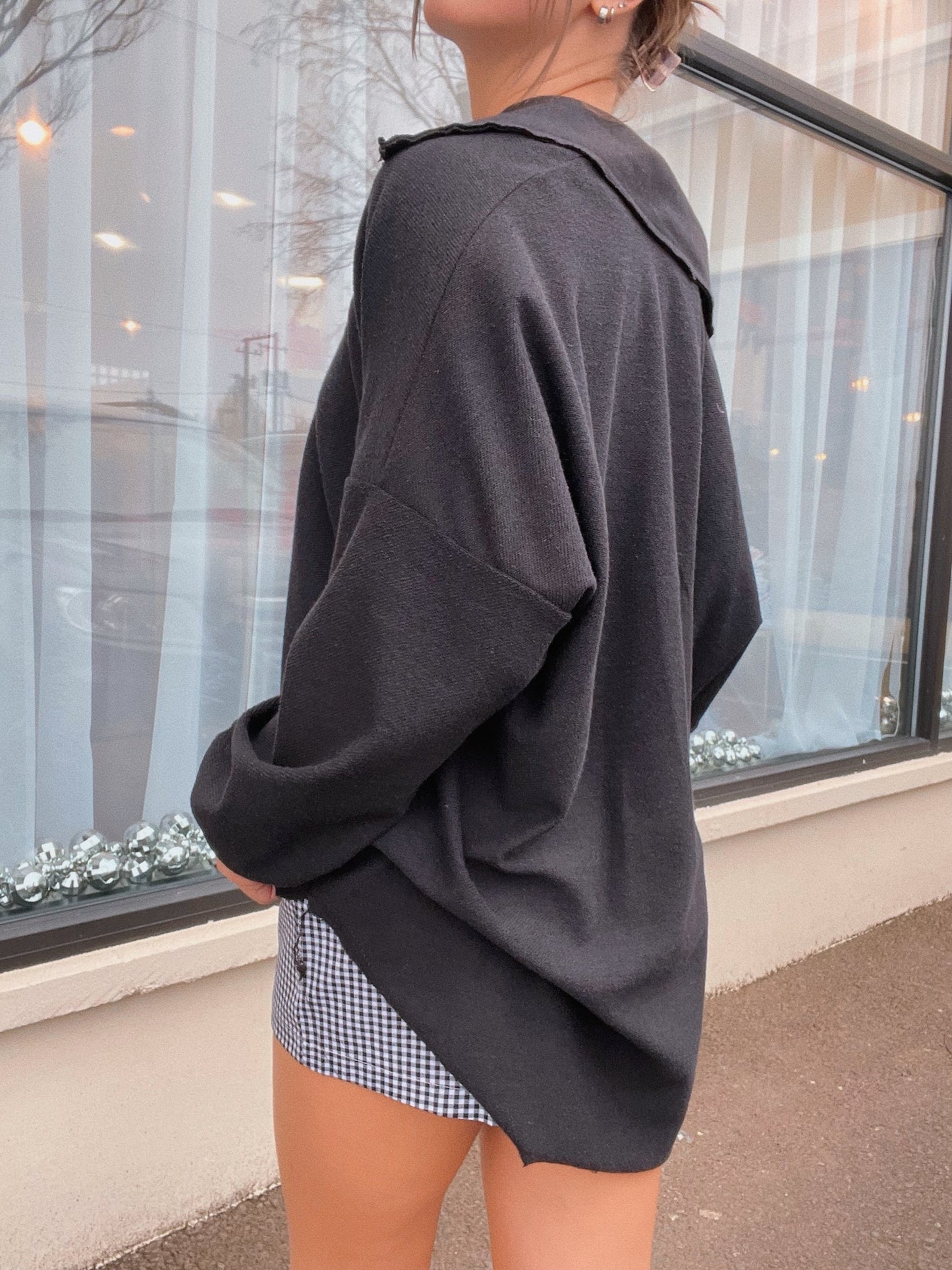 Blue Buttercup Black Pullover