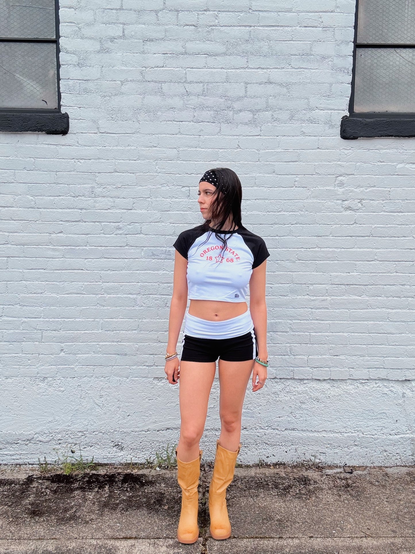 Black OSU Foldover Shorts