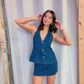 Dark Denim Mini Skort
