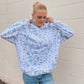Blue Floral Hoodie