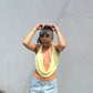 Open Back Halter Cowl Neck Top