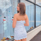 Classic Big Sequins Strapless Dress