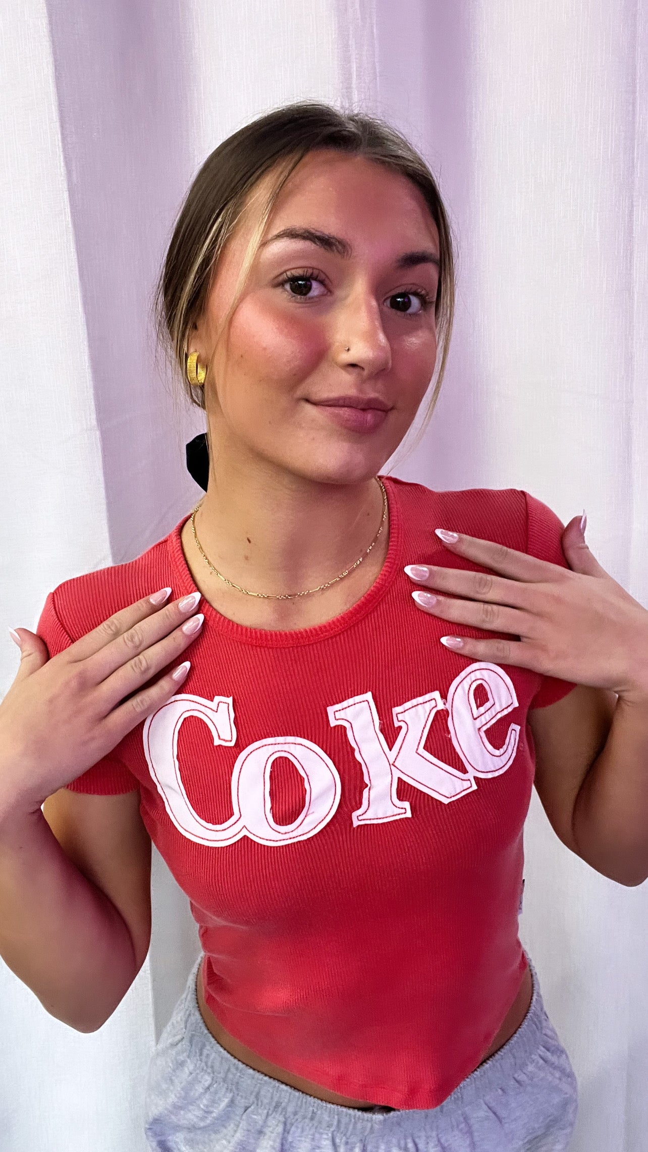 Coke Patchwork Baby Rib Tee