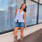 White Denim Halter