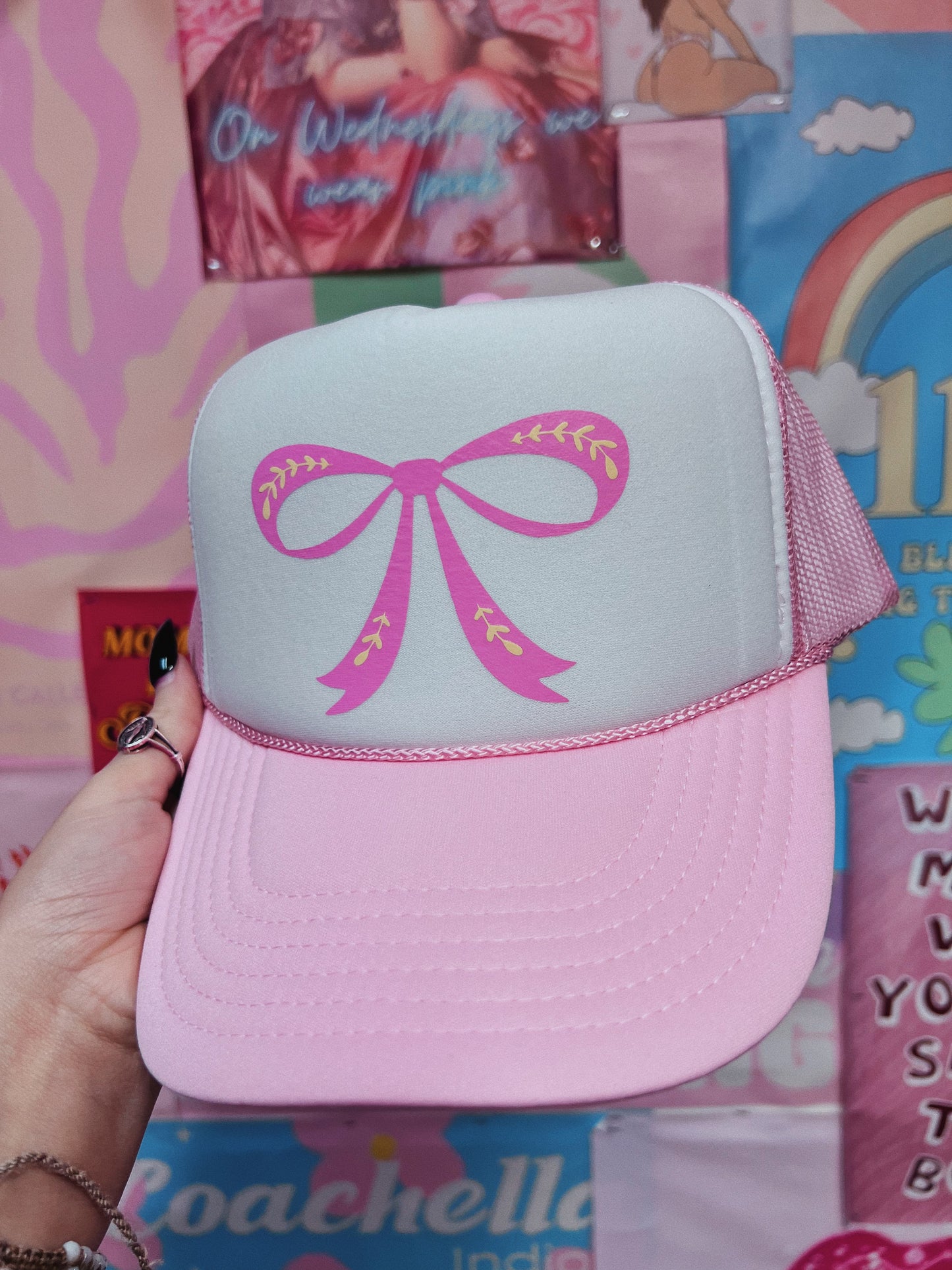 Bow Pink Trucker Hat