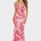 Pink Flower Halter Dress