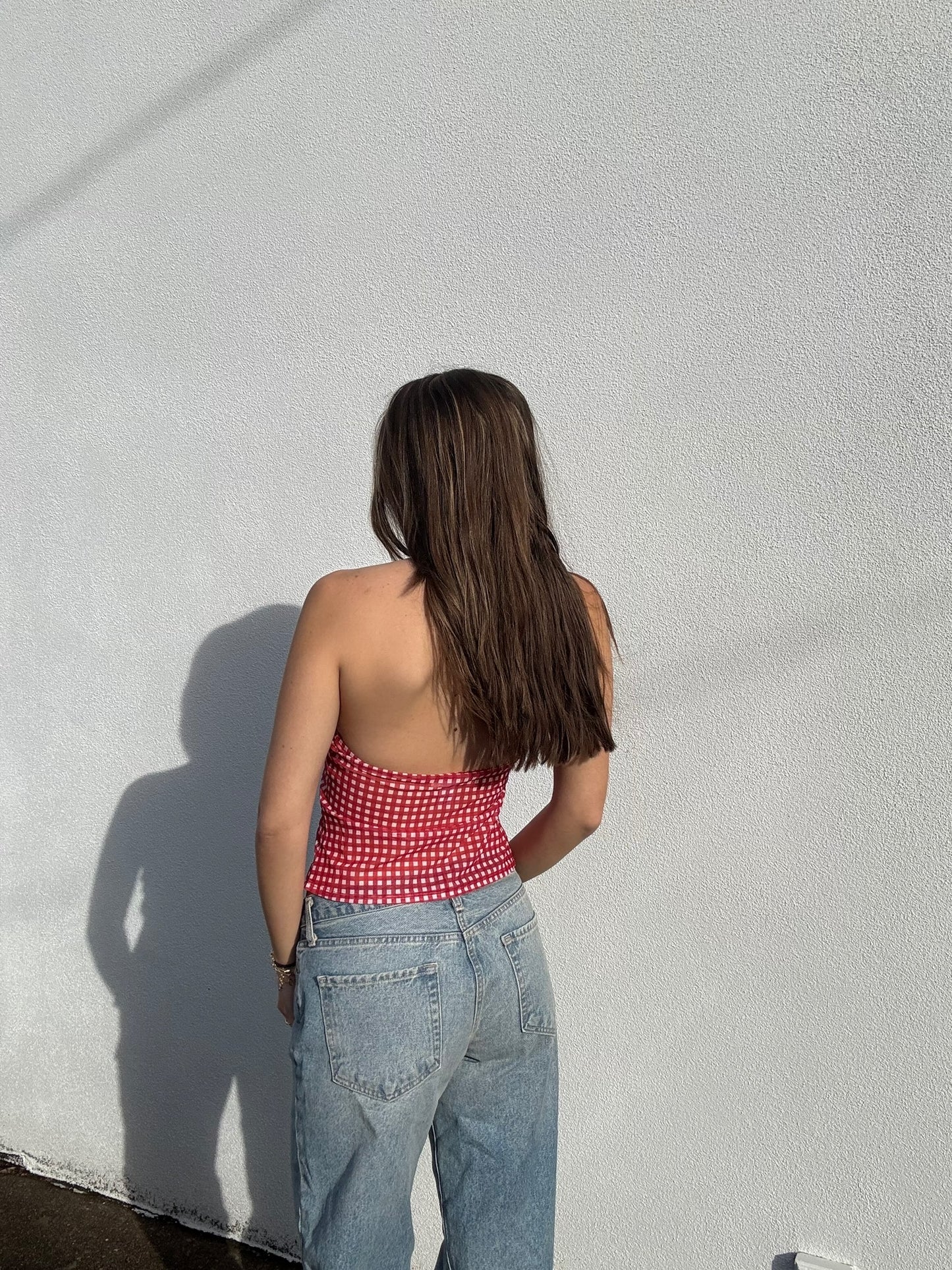 Checkered Tie Top