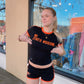 University Mini Black Shorts
