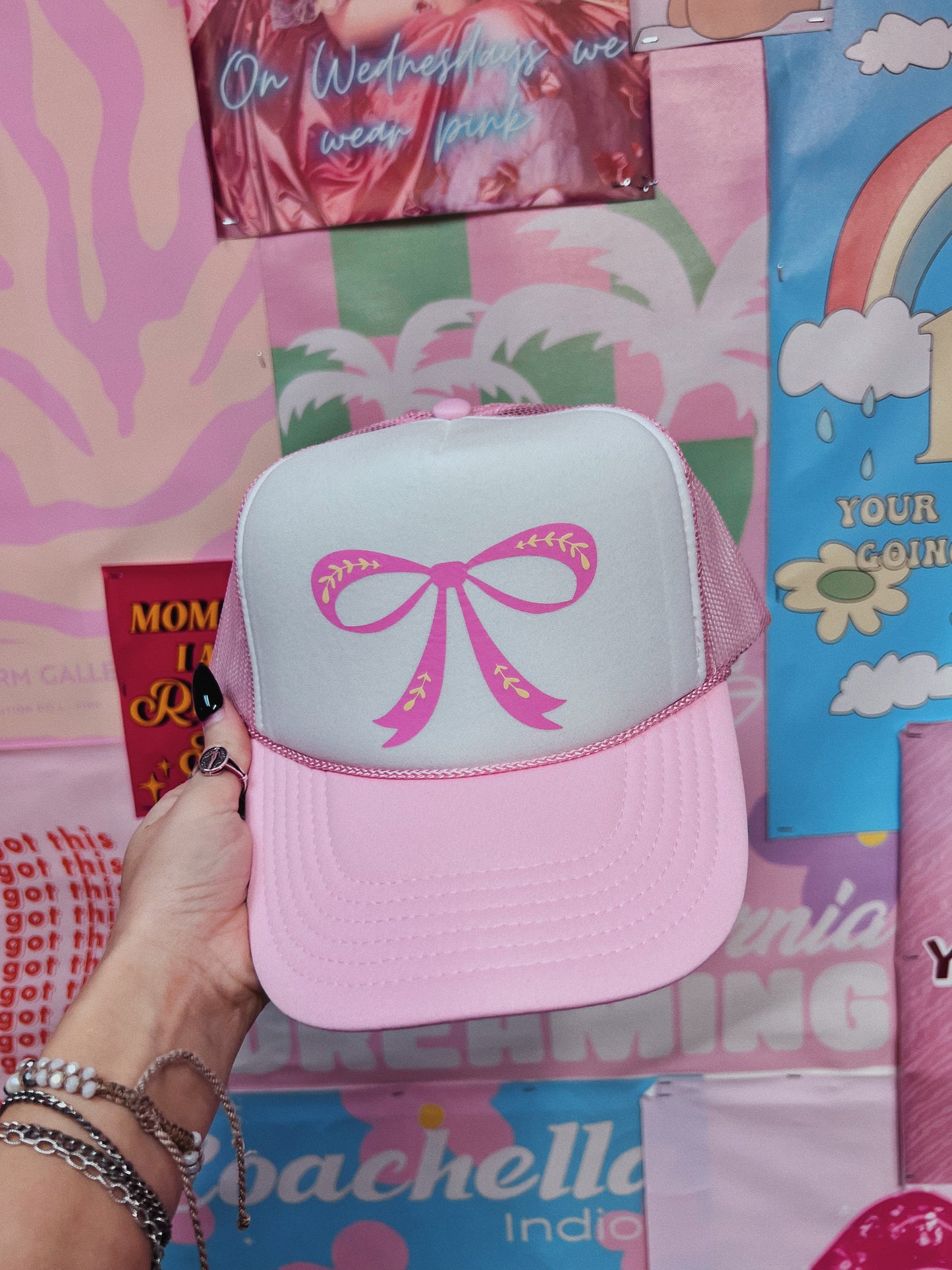 Bow Pink Trucker Hat