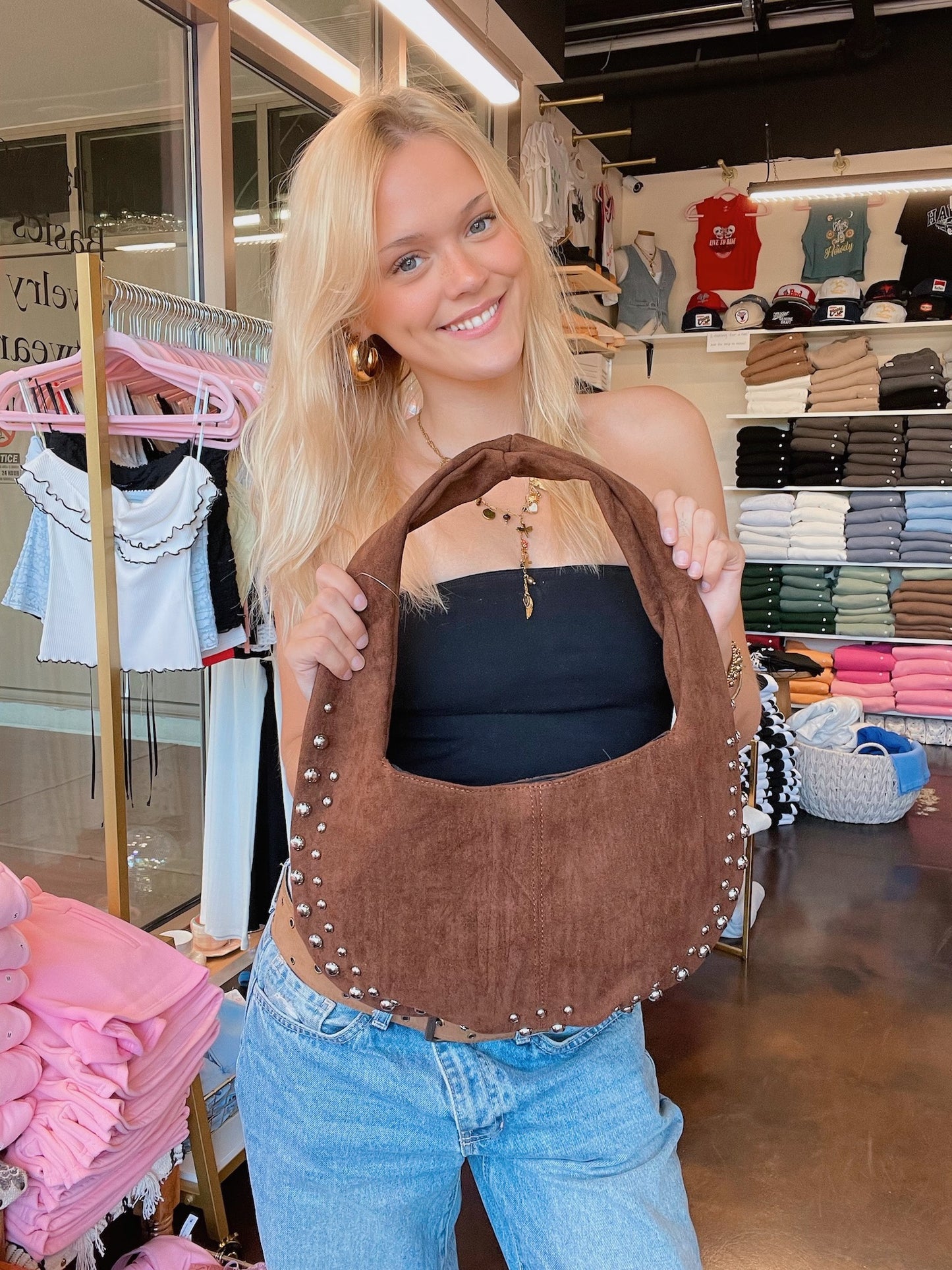 Studded Velvet Bag