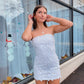 Classic Big Sequins Strapless Dress