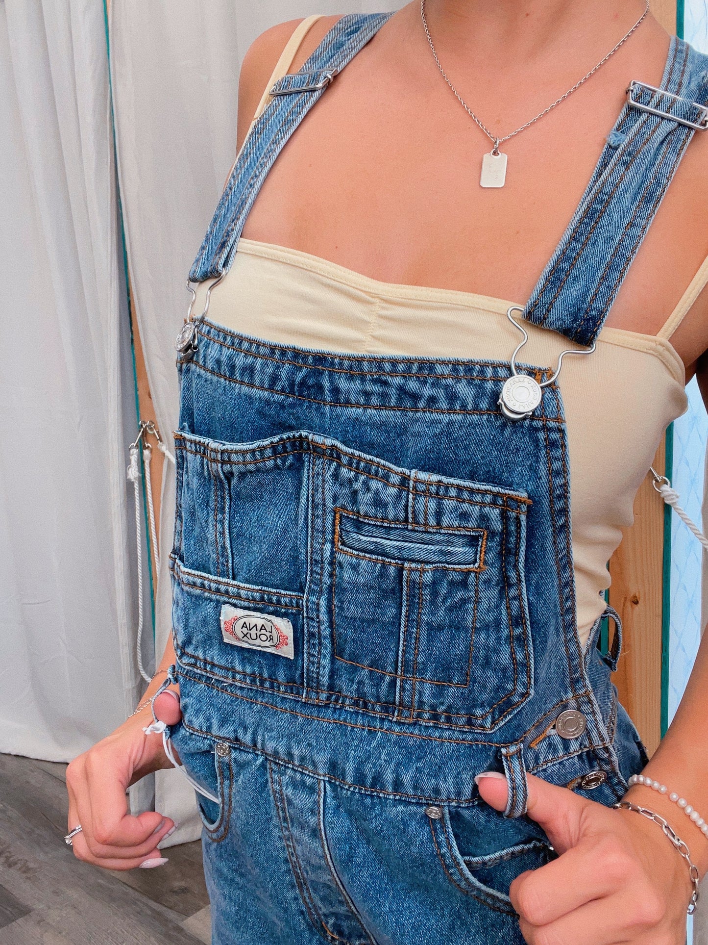 Medium Wash 90's Denim Twill Overalls