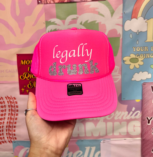 Legally Drink Hot Pink Trucker Hat