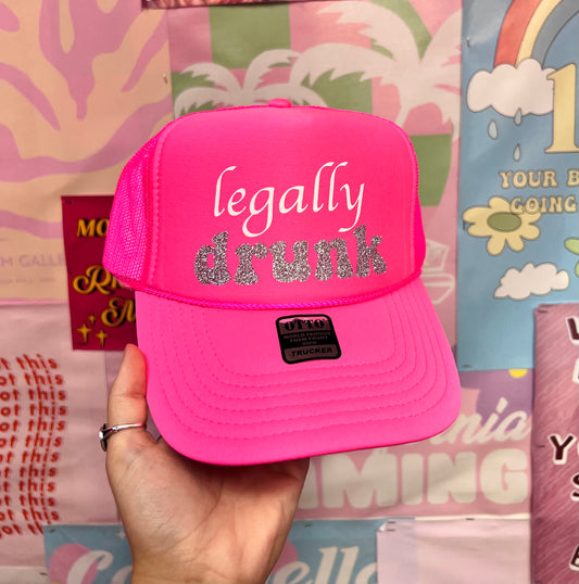 Legally Drink Hot Pink Trucker Hat