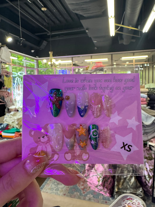 Seashell Starfish Press On Nails