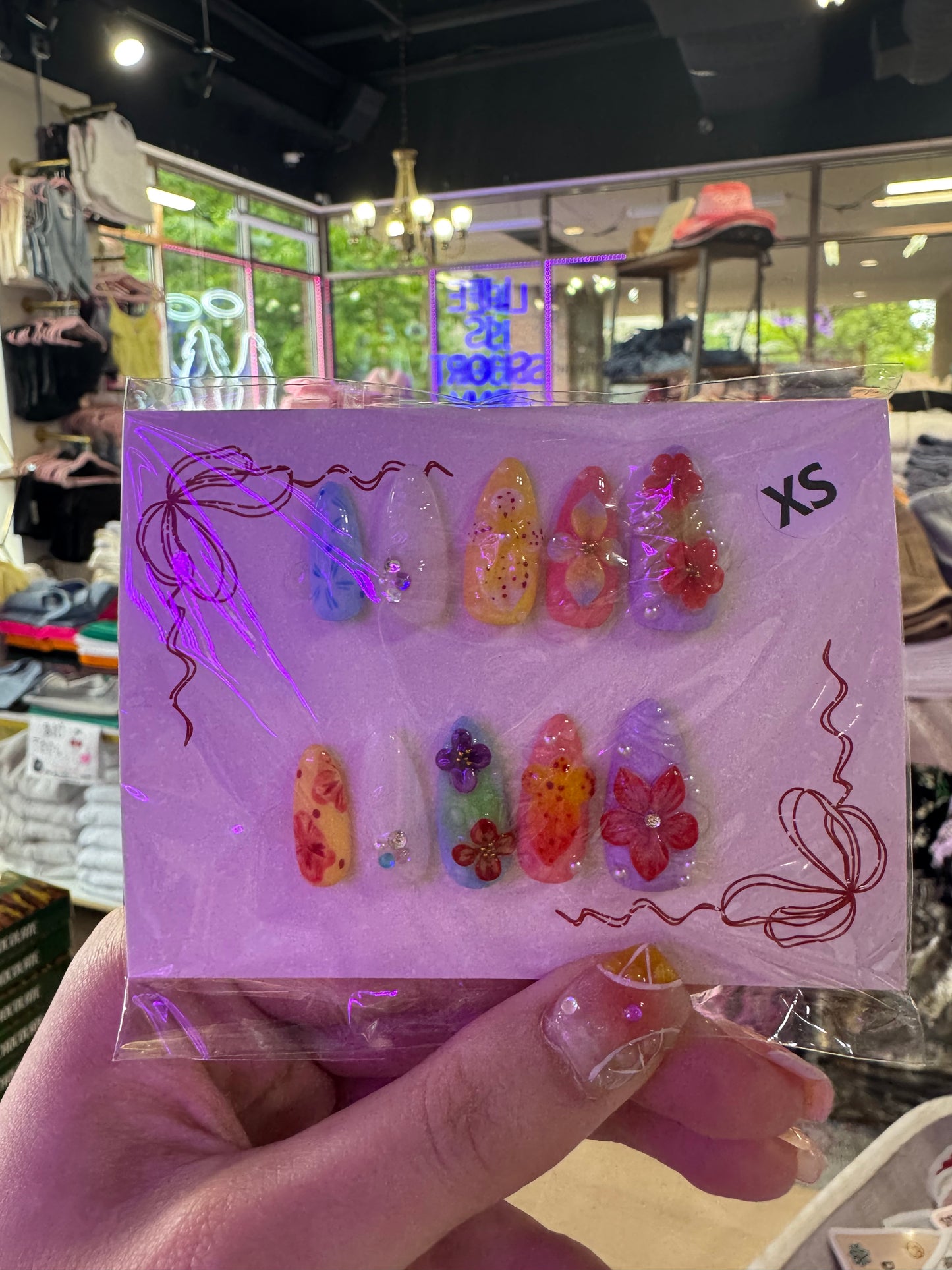 Floral Colorful Press Ons