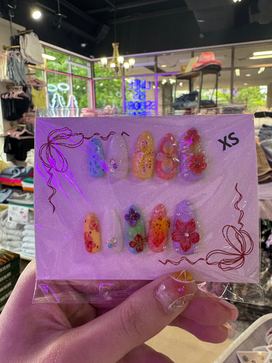 Floral Colorful Press Ons