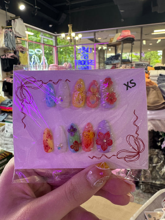 Floral Colorful Press Ons