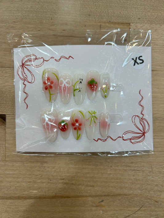 Strawberry Fields Acrylic Nails