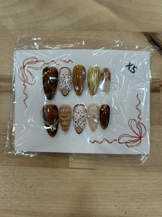 Bronze Goddess Acrylic Nails