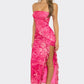 Printed Hot Pink Tube Dress
