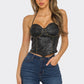 Black Rhionstone Corset Top