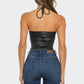 Black Rhionstone Corset Top
