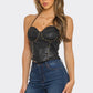 Black Rhionstone Corset Top