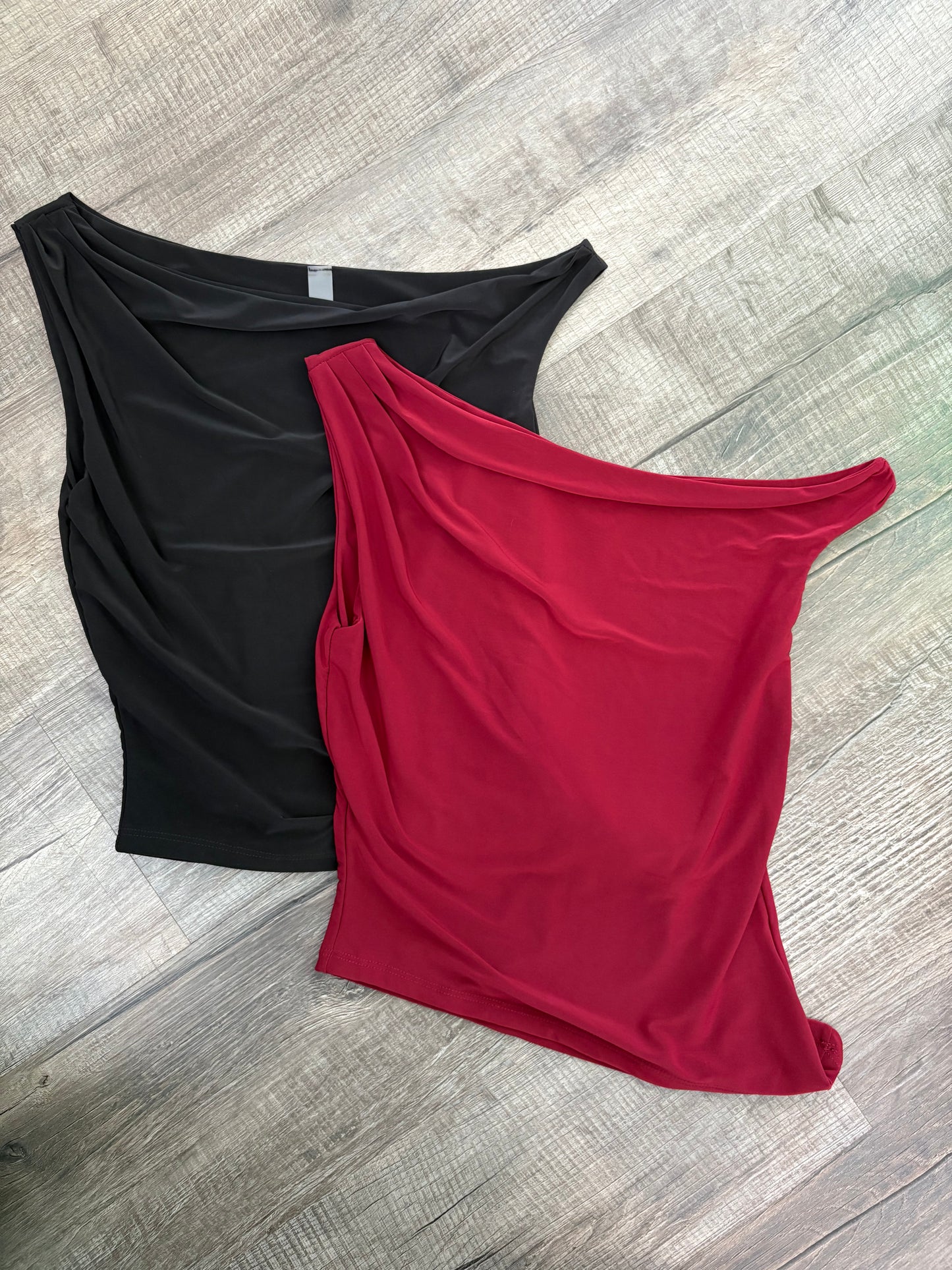 Scoop Neck Asymmetrical Going Out Top