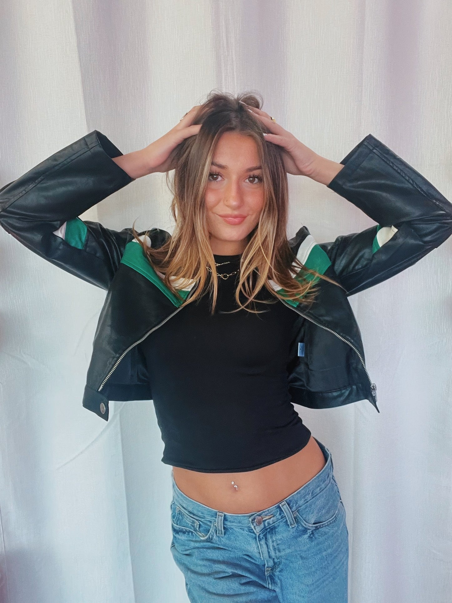 Cropped Moto Jacket