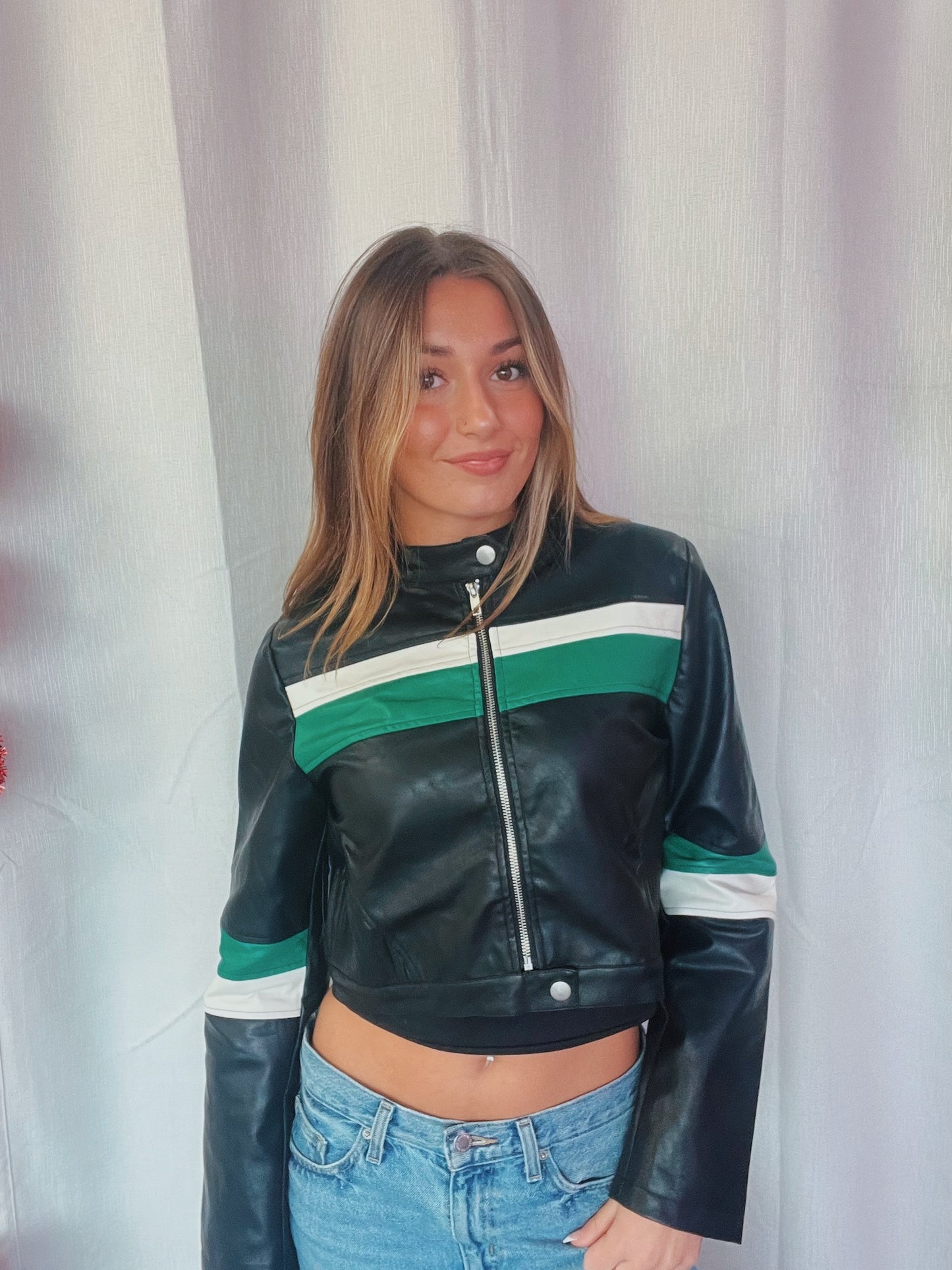 Cropped Moto Jacket