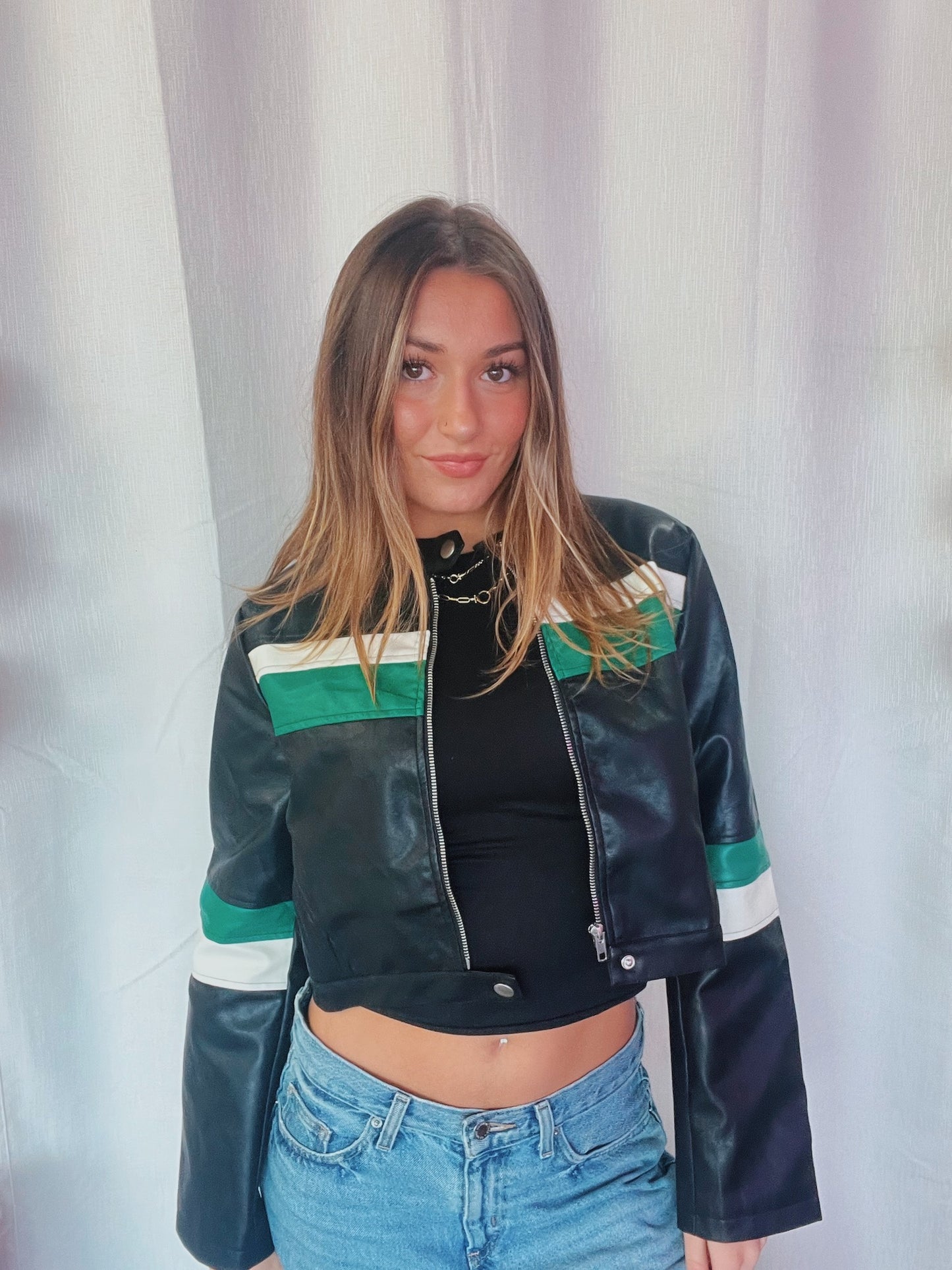 Cropped Moto Jacket