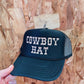 Black Cowboy Hat Trucker Hat