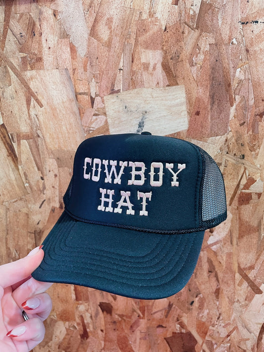 Black Cowboy Hat Trucker Hat