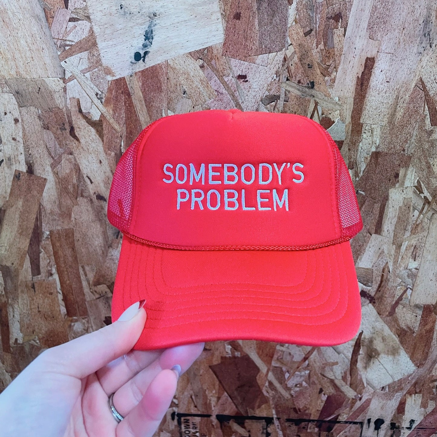 Somebody's Problem Red Trucker Hat