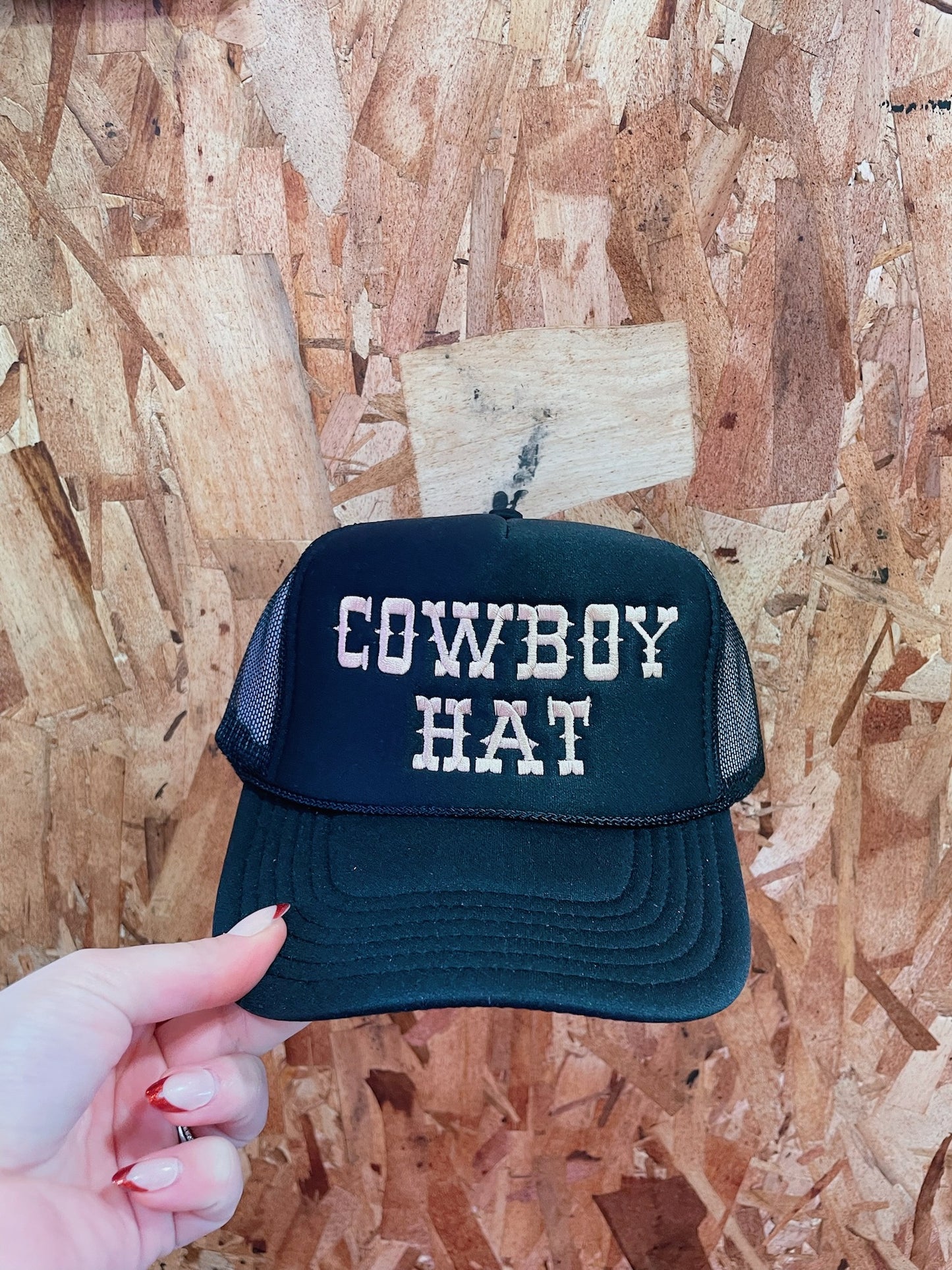 Black Cowboy Hat Trucker Hat