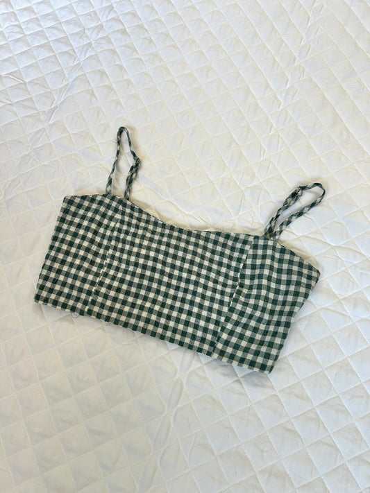 LL Green Gingham Tank