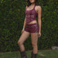 Suede Embroider Corset