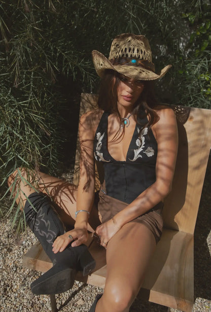 Maisie Embroider Halter Top