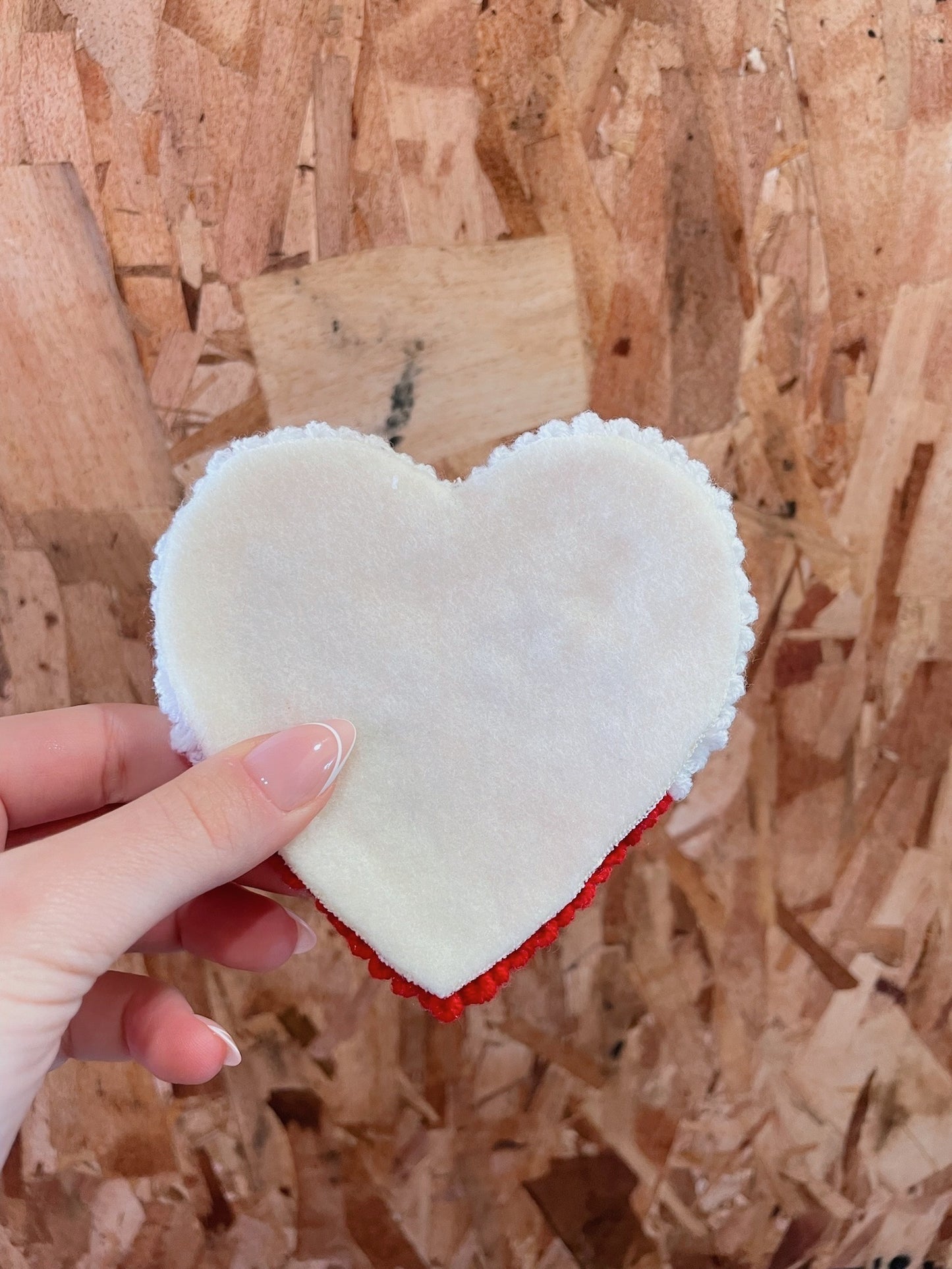 Red and White Drip Heart Coaster