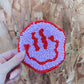 Purple & Red Smiley Coaster