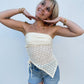 Asymmetrical Hem Tube Lace Top