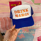 Drink Margs Trucker Hat: Blue/Orange