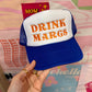 Drink Margs Trucker Hat: Blue/Orange