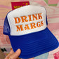 Drink Margs Trucker Hat: Blue/Orange