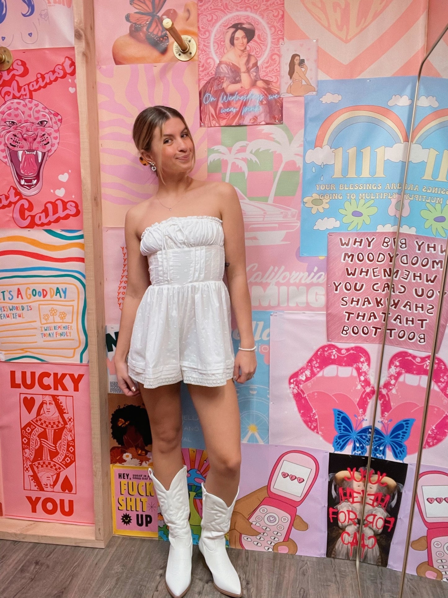 White Cinch Romper