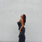 Navy Polka Dot Maxi Dress